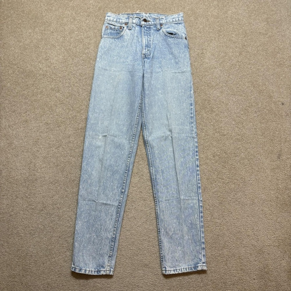 Vtg Levis 550 Jeans 27x31 Blue Acid Wash Relaxed Tapered Leg Denim USA 90s